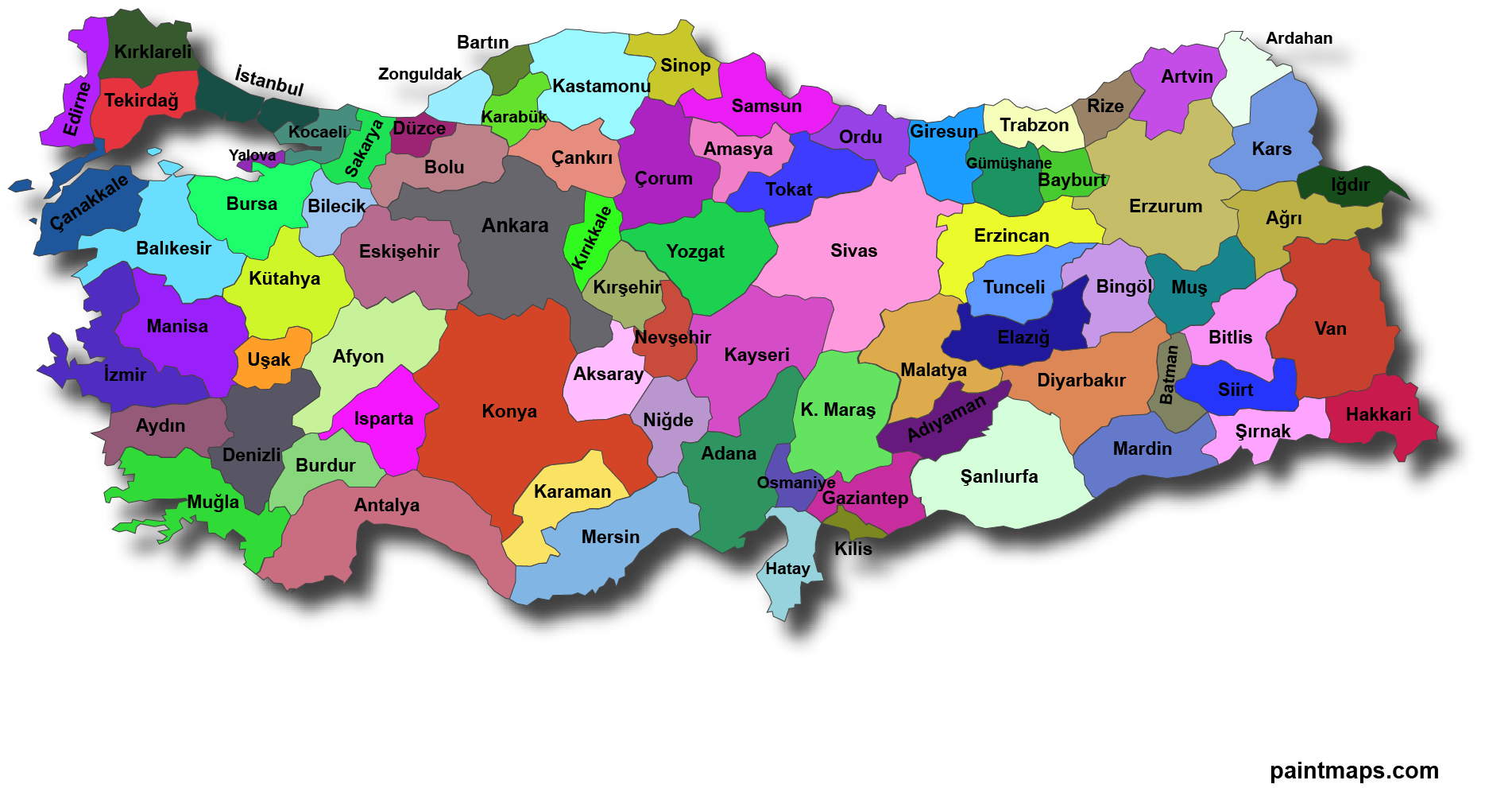 Türkiye Kargo Dağıtım Alanları Haritası